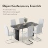 Rosen 6 Seater Ceramic Dining Table With 6 Seneca Dining Chairs (Finish : Black, Chair Colour : White)