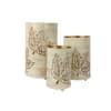 White Maple Votive Set Of 3 In White And Gold Colour