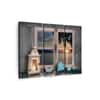 Truss Pcs Black Beige Window Sunset Beach Front Printed Canvas Wall Prints Set of 3 Multicolor Matte
