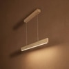 Slimline 36 Beige Solid Wood Single Hanging Light