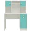 Minerva Kids Study Desk with Drawer Cabinets and Built in Bookshelf in Misty Turquoise Colour