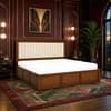 Leher Solid Wood Comfort King Bed Box Storage Provincial Teak Finish Mattress 72 x 78 Inches