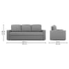 Rubbik 3 Seater Pull Out Sofa cum Bed  in Grey Colour