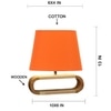 Devansh Orange Cotton Table Lamp With  Wood Natural Base -5