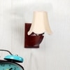 Devansh Wood Wall Mounted Lamp With Off-White Cotton Shade
