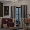 Stoa Paris Satin Curtain for Door, 70% Blackout Curtains, Sun Protection, Set of 2, Versailles - Regal Slate