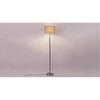 Crystal Beige Natural Fiber Floor Lamp with Steel Steel Base