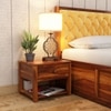 Chinku Solid Wood Bedside Table in Honey Finish