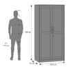 Kaarya Engineered Wood 2 Door Wardrobe in Wheat Brown Walnut Finish