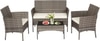 Carry Bird Wicker Patio Furniture Accessorie 4 Seater Sets In Grey And Beige Colour