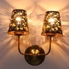 Devansh Metal Electric Wall Light in Gold Colour with Black Shade Count of 2 Lights