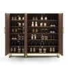 Nina 36 Pair Solid Wood Shoe Cabinet In Mango Walnut Finish