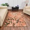 Multicolor Floral Machine Made Polyester 5 X 7 Feet Carpet