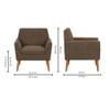 Thomas Boucle Fabric Arm Chair in Brown Colour