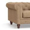 Winchester Luxe 1 Seater Fabric Sofa in Sandshell Beige Colour
