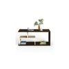 Smohn Engineered Wood Coffee Center Sofa Tea/Teapoy Console Table (Brown Maple & Beige)