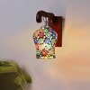 Devansh Solid Wood Electric Wall Light in Brown Colour with Multi Shade Count of 1 Light