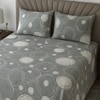 Grey Geometrical 400 TC Cotton Flat Super King Size Bedsheet With 2 Pilllow Covers  Threads