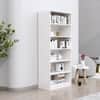 Hexa Engineered Wood Bookshelf Multipurpose Storage Rack in Frosty White Colour