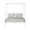 Perryn Four Poster Metal Non Storage Queen Bed in Glossy Ivory Finish