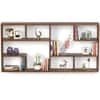 BLUEWUD Petree Engineered Wood Wall Decor Floating Shelf Display Rack Decorative Hall Décor for Living Room Home Furniture (Brown Maple)