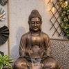 Copper Fiber Glass Delmas Lotus Buddha Indoor Water Fountain