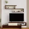 DCanape Mingle Engineering Wood Wall Shelf Dark Acacia Light Acacia Finish
