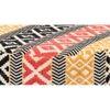 Collio Solid Wood Ottoman Pouffee in Stripe Multi Colour Jackard fabric