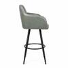 Doe Buck Luxury Faux Leather Counter Height Bar Stool in Sage Colour