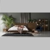 Scandinavian Willingham King Bed Gold Brass Finish