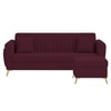 Daraco Velvet L shape 4 Seater Sofa in red wine color