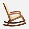 Rehan Solid Wood Rocking Chair in Beige Colour
