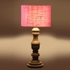 Devansh Pink Jute Table Lamp With Wood Natural Base (7X17.5 Inches)-11
