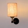 Devansh Metal Electric Wall Light in Black Colour with Beige Shade Count of 1 Light