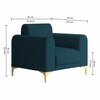 Veniza Velvet 1 Seater Sofa In T Blue Colour