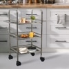 Metalsmith Metal Three Tier Serving Trolley Silver Finish Style 2