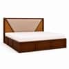 Shilp Solid Wood Compact King Bed Hydraulic Storage Provincial Teak Finish Mattress 72 x 72 Inches