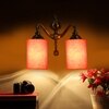 Devansh Metal Electric Wall Light in Orange Colour with Orange Shade Count of 2 Lights