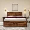 Somi Solid Sheesham Wood King Size Hydrolic Storage Bed In Natural Teak Finish