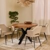 Xerone Solid Wood 6 Seater Dining Table in Black Finish