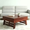 Bradford Sheesham Wood Contemporary Square Foldable Coffee Table In Honey Finish