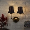Devansh Dual Gold Metal  Wallmounted Lamp With Cotton Gold Metal  Shade