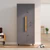 Hexa Red Wooden 2 Door Wardrobe with Drawer and Hanging Space in Giant Wood and Slate Grey Colour