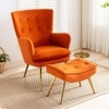 WilAccent Accent Chair With Ottoman Orange