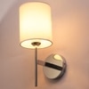 Eliante Cloth Shade Wall Lights Mild Steel & Glass Material Chrome & White Finish