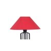 Orion Red Fabric Floor Lamp with Black Iron Base