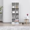 Hexa Engineered Wood Bookshelf Multipurpose Storage Rack in Frosty White Colour
