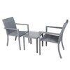 Canberra Wicker Table And Chair Set In Grey Dual Tone Finish