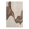 Handmade Wool Area Rug Modern Abstract Wave Brown Beige 10 x 14 Feet Carpet