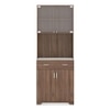 Hubert 4 Door Tall Display Cabinet in Classic Walnut Finish